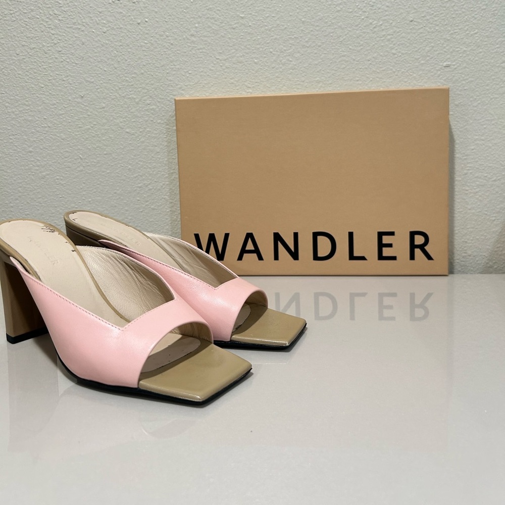 wandler heels isa mule beige brown